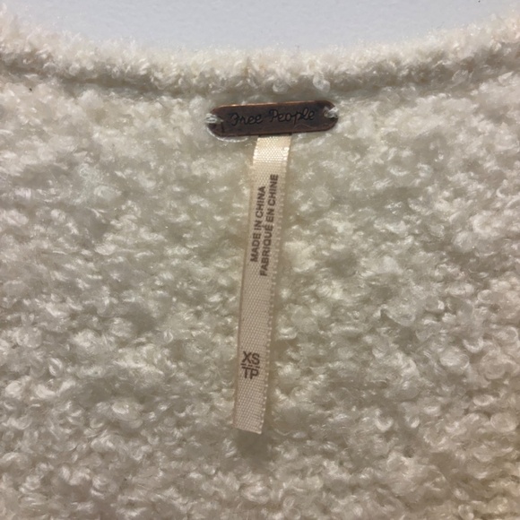 Free People Cream Long Sleeve V Neck Sweater - Picture 3 of 7